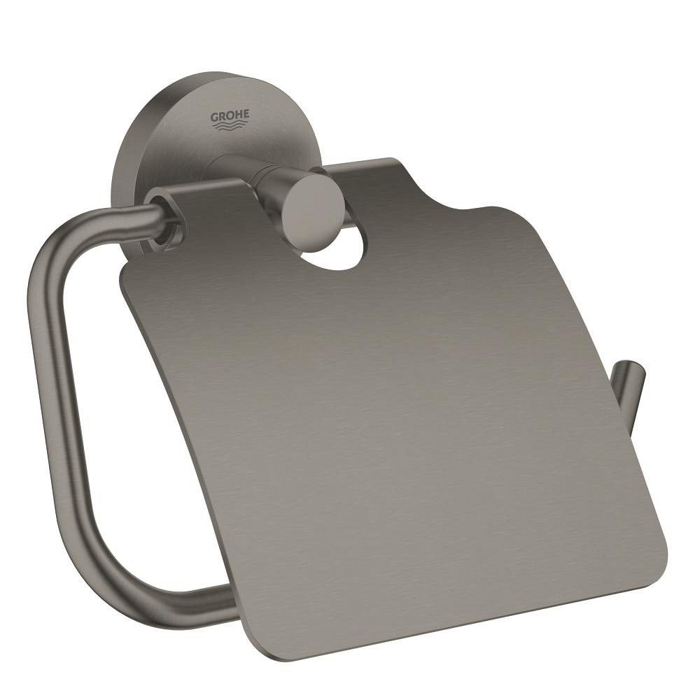 Держатель для туалетной бумаги с крышкой, тёмный графит матовый Grohe Essentials 40367AL1