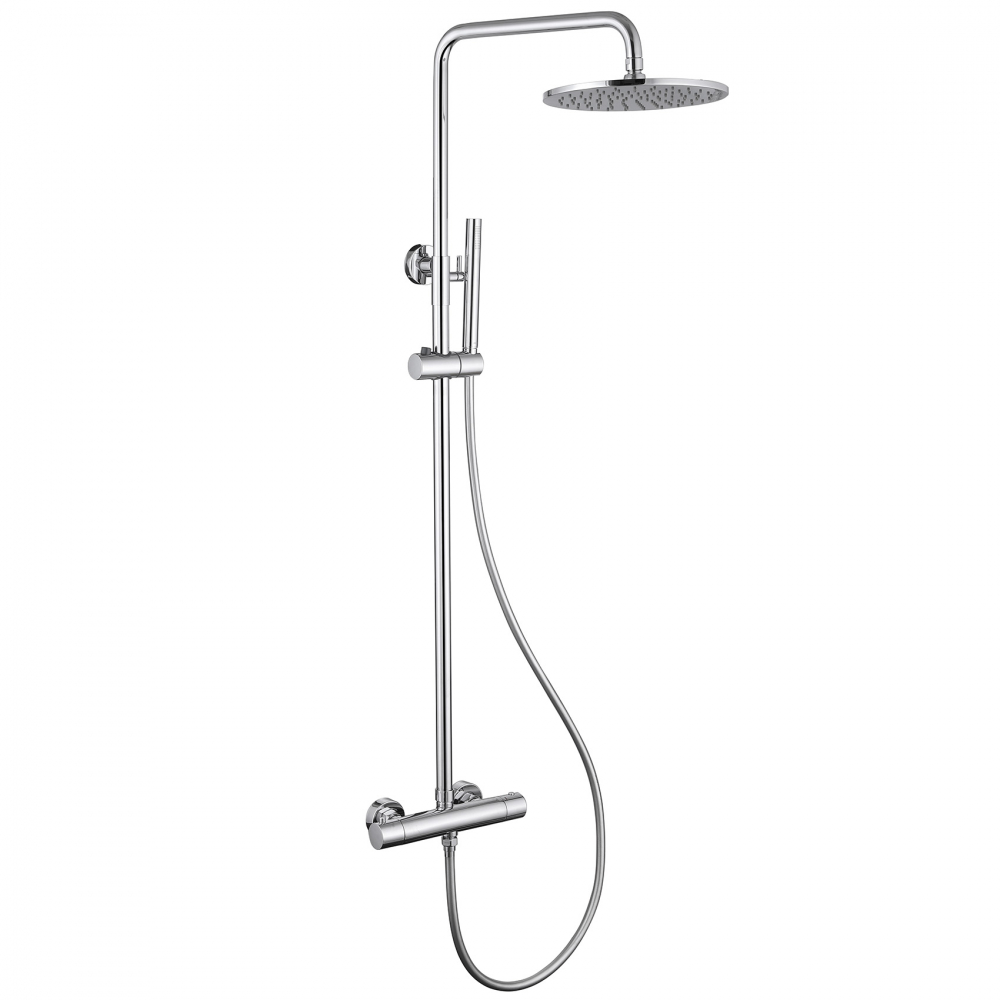 Душевая стойка ABBER Wasser Kreis AF8160L с термостатом без излива, хром
