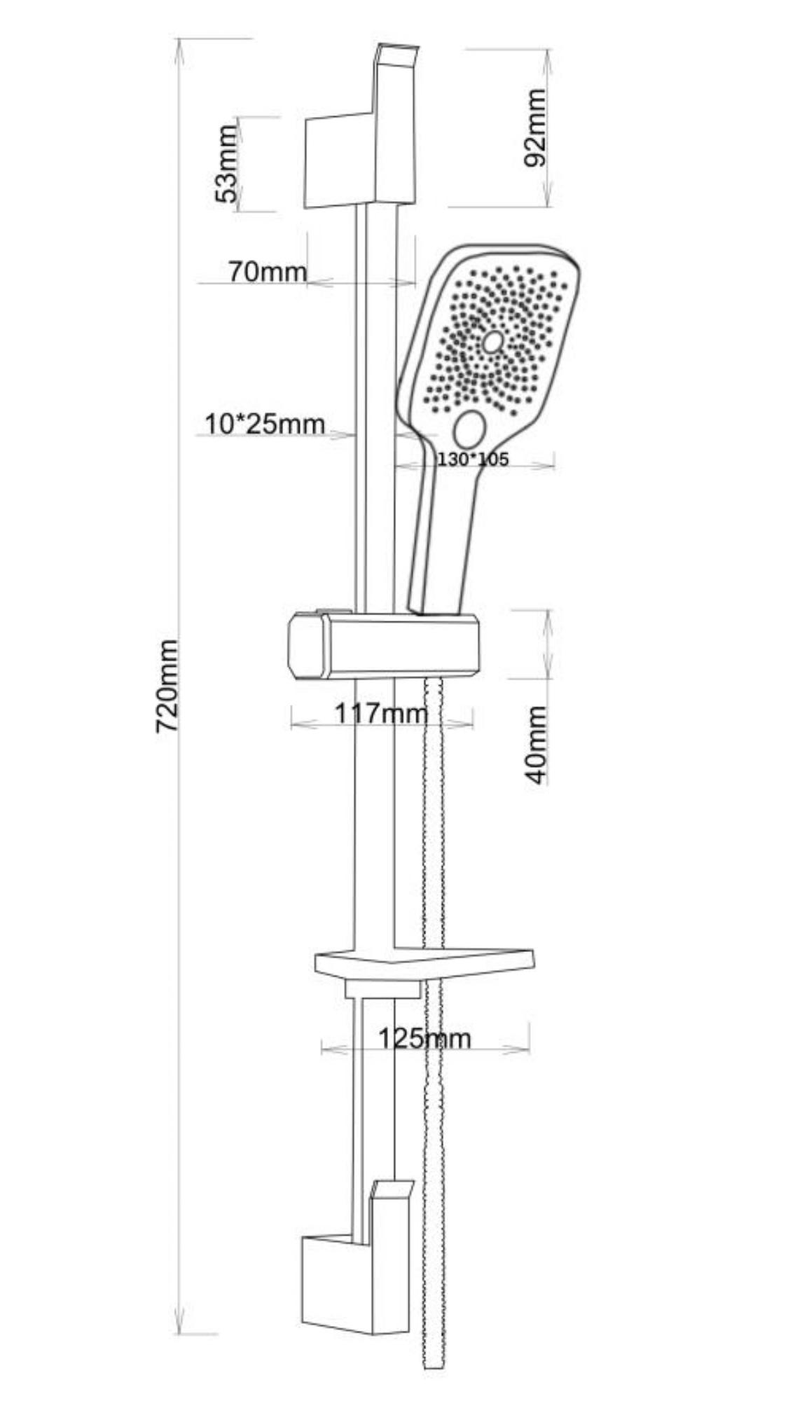 Душевой гарнитур, арт. SSS1303SQBlack, ESKO