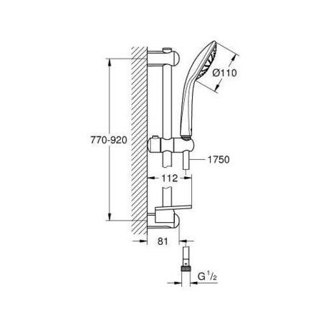 Душевой гарнитур Euphoria 110 Mono GROHE 27267001