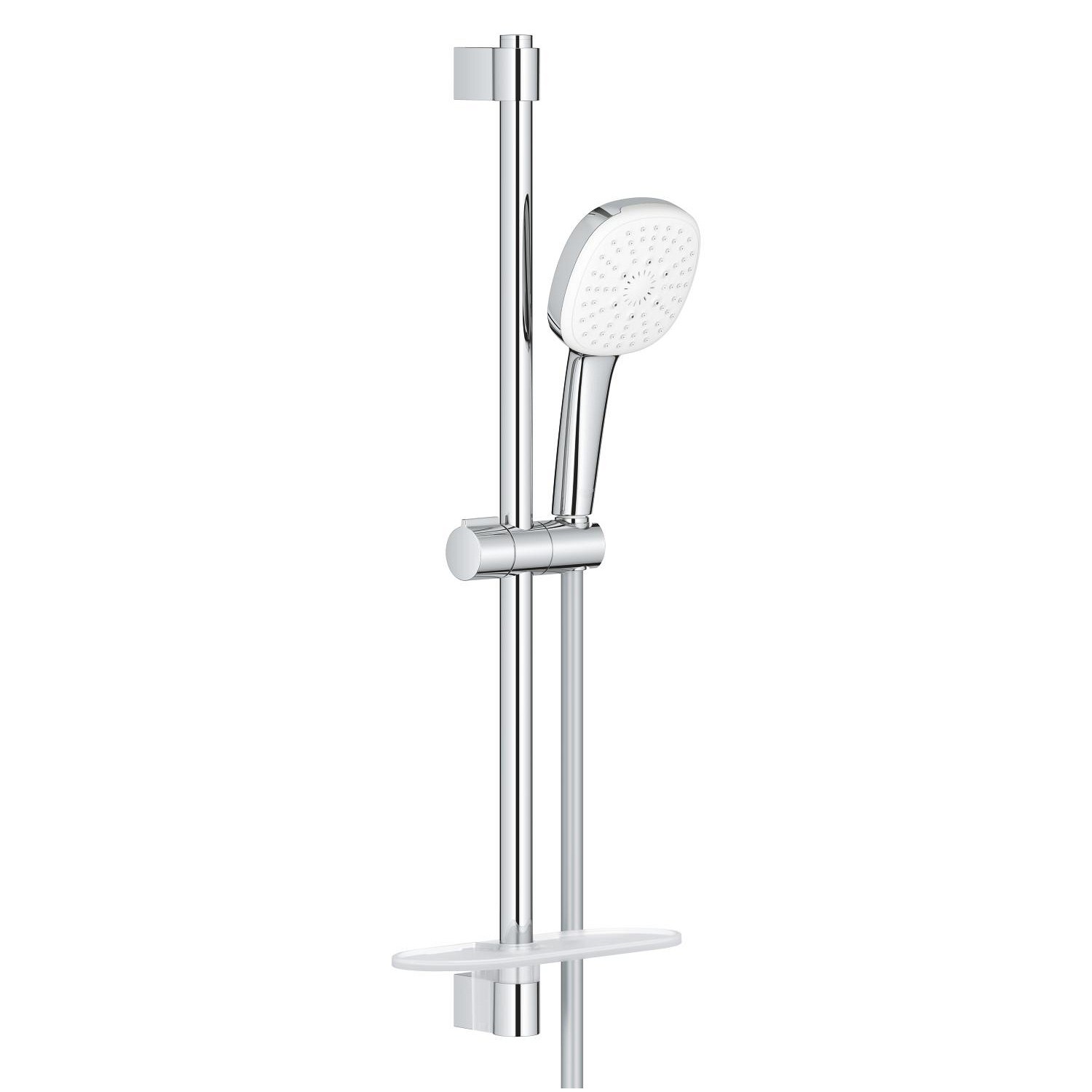 Душевой гарнитур 600, с полочкой, 3 вида струи, хром Grohe Tempesta Cube 110 27576003