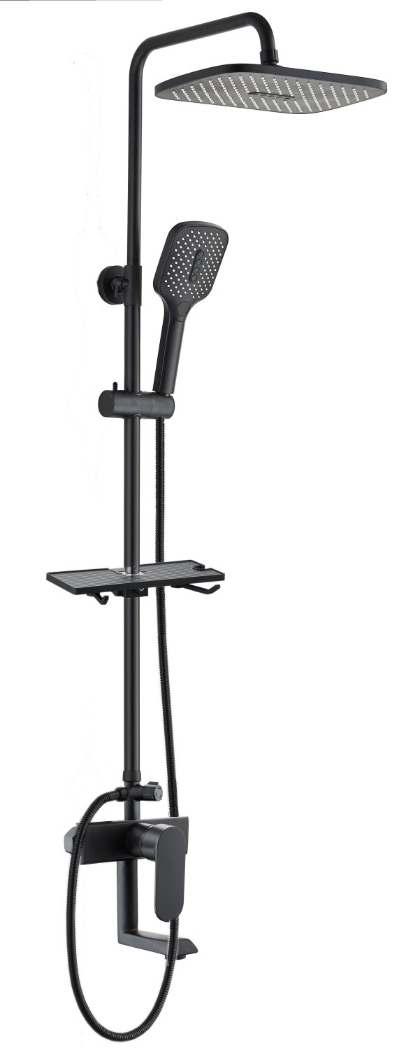 Душевая система со смесителем для ванны, черный VODA VST112Black