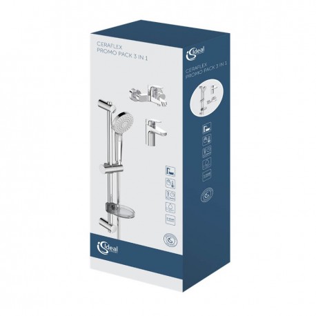 НАБОР ДЛЯ ВАННЫ IDEAL STANDARD SET CERAFLEX BD 001 AA ХРОМ, 3 В 1