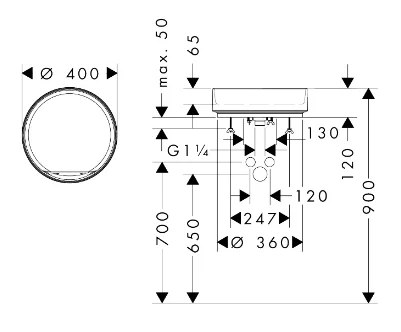 Раковина накладная 40, бежевая Hansgrohe Xuniva Evo S 60323780
