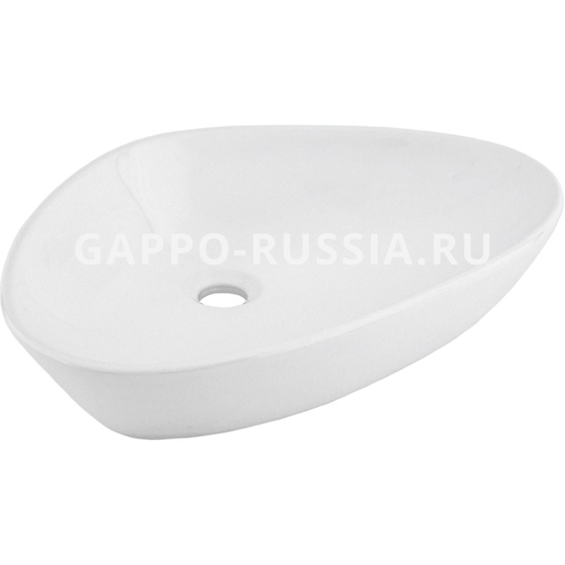 Раковина накладная без перелива GAPPO GT-503 ( 67x44x14,5 см) угловая