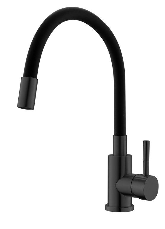 Смеситель для кухни, гибкий излив, черный ESKO Snake K44BB