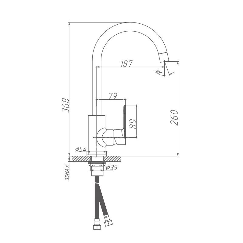 СМЕСИТЕЛЬ ДЛЯ КУХНИ HAIBA HB 71505