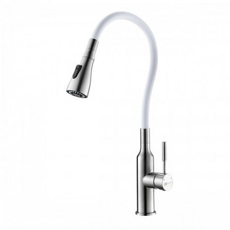 Смеситель для кухни LEMARK LM 5082 S-White EXPERT, с гибким изливом