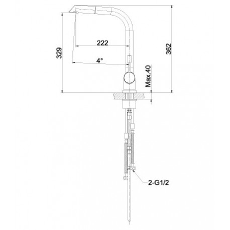Смеситель для кухни с вытягивающимся поворотным изливом LEMARK LM 5075 S EXPERT (Чехия)