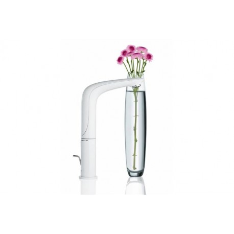 Смеситель для раковины GROHE Eurostyle new с донным клапаном и высоким изливом, белая луна 23569LS3