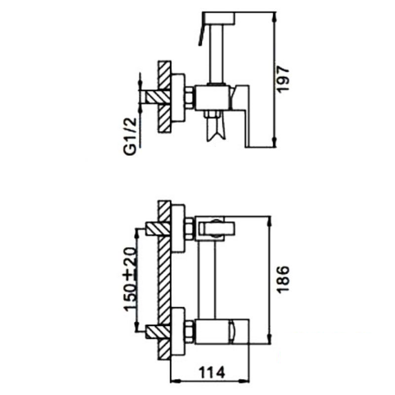 Смеситель Frap с гигиеническим душем F7504 Хром