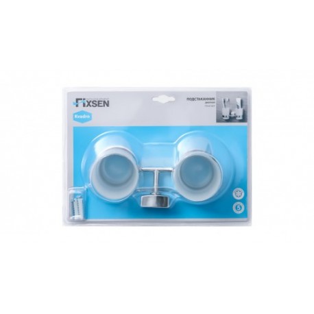 Стакан двойной для ванной комнаты FIXSEN KVADRO FX-61307 (ЧЕХИЯ)